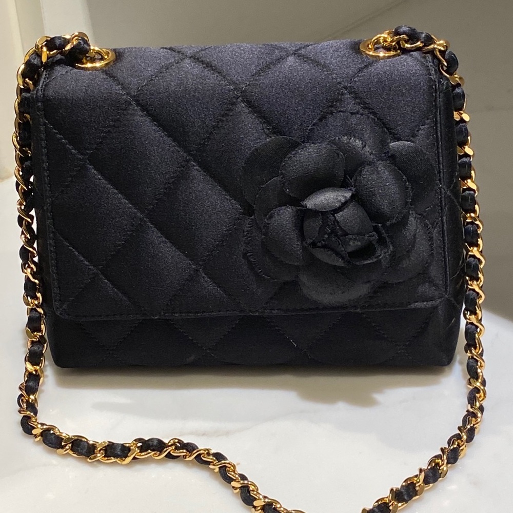 Chanel black evening bag